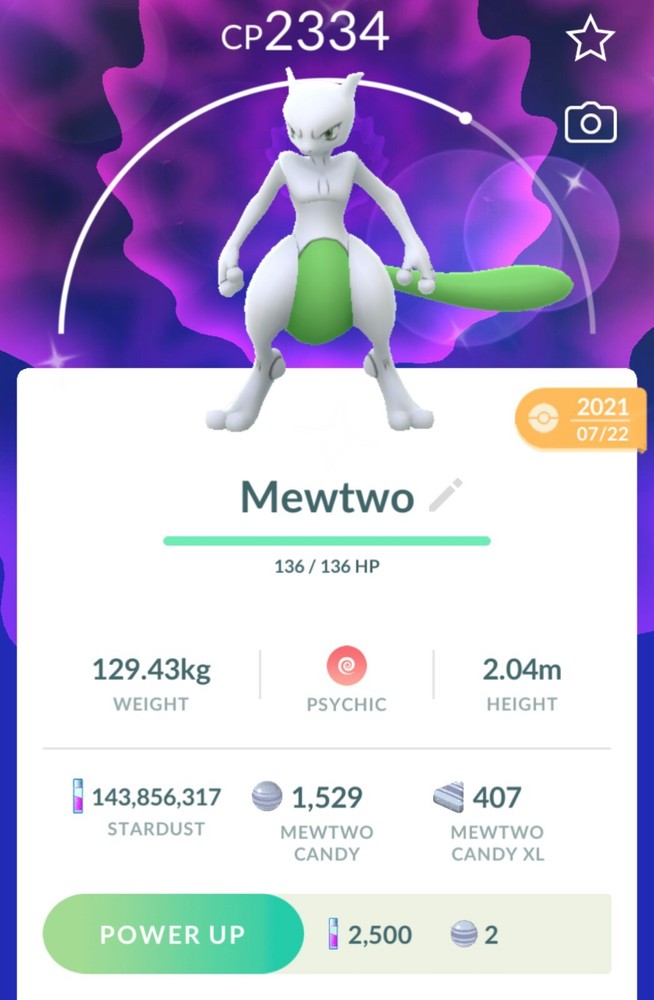 Shiny Mewtwo – Trade 1 Mil Stardust – Read Description