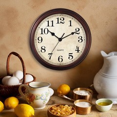 HYLANDA Wall Clock, 9 Inch Silent Non Ticking Classic Battery 9″, A_bronze