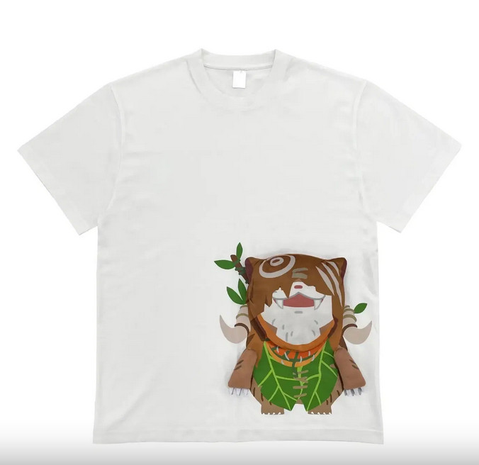 Monster Hunter Wilds Pop up T-shirt -Wudwud- (Size L / White) Capcom Japan New