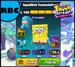 SQUIDBOB TENTACLEPANTS 5 STAR 5S – SPONGEBOB TOWER DEFENSE – SBTD UNIT
