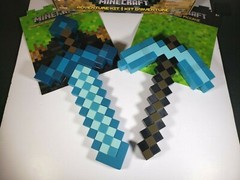 Lot of Minecraft Diamond Pickaxe Redstone Adventure Kit Diamond Sword & Pickaxe