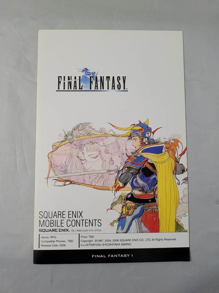 Final Fantasy Mobile Game E3 2006 Promo Leaflet Brochure Flyer Square Enix