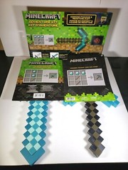 Lot of Minecraft Diamond Pickaxe Redstone Adventure Kit Diamond Sword & Pickaxe