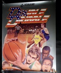 VHTF! Original 1980’s DOUBLE DRIBBLE Nintendo NES mail away PROMO Konami Poster