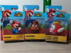 *FREE SHIP* 3-PK 2.5″ GOOMBA CHEEP CHEEP SUPER MARIO World of Nintendo Jakks
