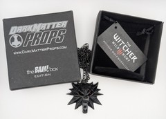 The Witcher Wild Hunt Wolf Medallion Necklace Dark Matter Props Bam Box Replica