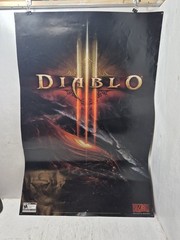 2013 Diablo 3 III Video Game Poster Double Sided Promo Barbarian Pre Order