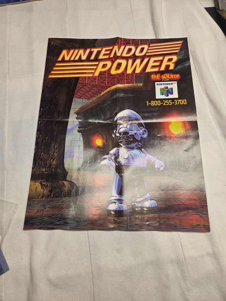 Super Mario 64 Nintendo Power Poster Metal Mario The Source Magazine 17×22″