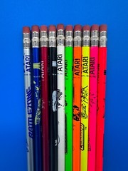 Set of (10) 1982 Atari Pencils Haunted House Asteroids Warlord Centipede ++