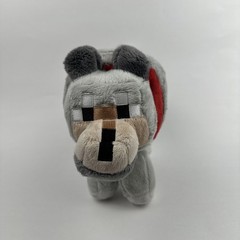 Jinx Official Minecraft Gray Wolf Red Collar 12″ Plush Stuffed Animal Toy