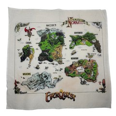 VTG EverQuest World of Norrath Canvas Map SCEA 2002 Genuine Banner Cloth Fabric