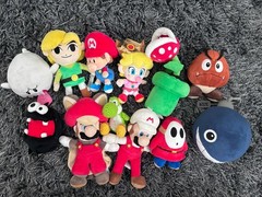 Nintendo Plush Lot of 12 Mario, Peach, Toad, Link Etc.