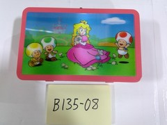 Super Mario Bros Nintendo Peach Toad Kids Metal Tin Box Case Pink Glossy Used