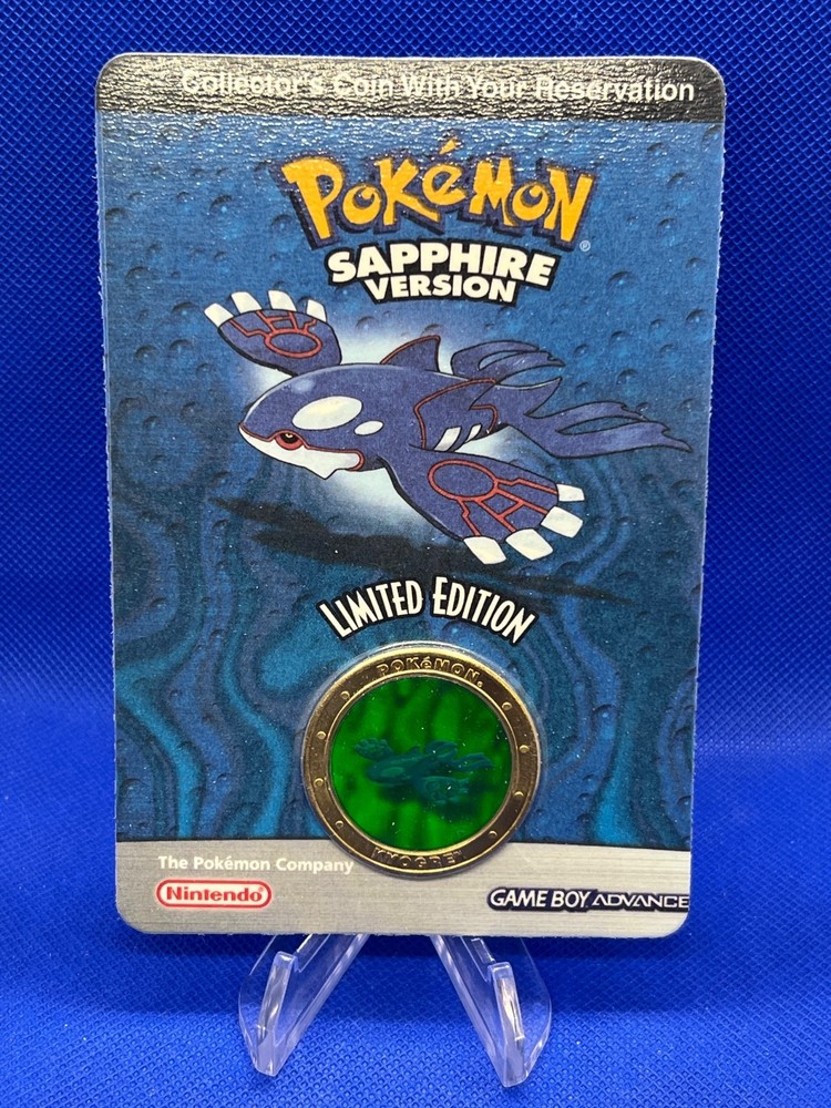 NEW SEALED 2003 Pokemon Sapphire Kyogre Limited Edition Preorder Metal Coin
