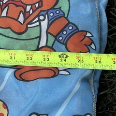 Vintage 1988 Nintendo Super Mario Bros Kids Blanket Blue Red Peach Bowser Toad