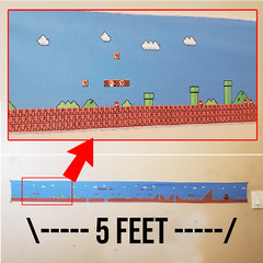 Full Super Mario Bros stage 1-1 tapestry 🍄 Mario banner wall flag game room NES