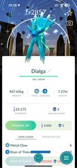 Shiny Origin Forme Dialga Roar of Time Background Diamond Go Tour Kalos