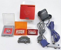 Game Boy Advance SP Charizard Edition Set Pokemon Red FireRed Ruby Cable Tested