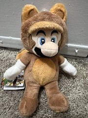 Super Mario 3D Land Fox Suit Mario 8″ Japan Plush New 2013 Tags Hangar SAN-EI