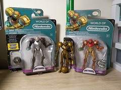 4″ GOLD TROPHY SAMUS + MORPH BALL 3-PK World of Nintendo Phazon Suit Metallic