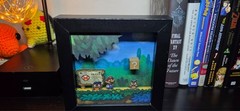 Paper Mario 64: Adventure Begins! Handmade Papercraft Shadow Box 2.5D Fan Art