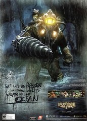 Bioshock 2 PC Xbox 360 Playstation 3 PS3 Little Sister Subject Delta Ad Poster B