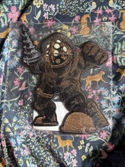 NEW BioShock 6″ BIG DADDY Iron-On Patch Loot Crate Exclusive 2016 Embroidered