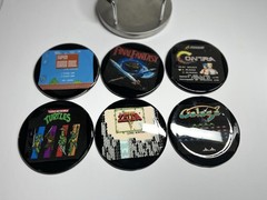 Set Of 1986 Nintendo Themed Coasters Featuring Retro Pixel Art