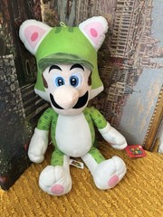 Jumbo XL Green Luigi Cat Suit 24” Plush Nintendo Licensed Super Mario 2024 VG+
