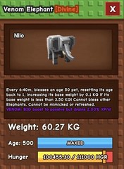Grow A Garden Venom Elephant Max Age 60 KG