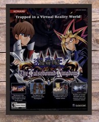 Yu Gi Oh The Falsebound Kingdom Framed GCU Video Game Art 2003 Vintage Print Ad