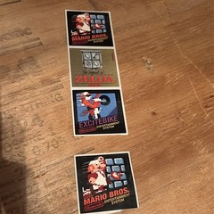 4 Vintage Video Game Stickers – Nintendo – Super Mario Bros – Zelda – Excitebike