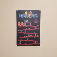 Donkey Kong metal sign 8×12 inch retro arcade game room nostalgia gaming Mario