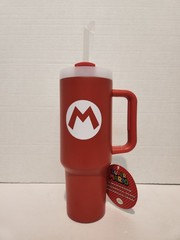 Nintendo Super Mario Mario 40oz Red Metal Tumbler With Straw New