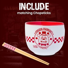 Five Nights at Freddy’s Freddy Fazbear Pizza Box Ceramic Ramen Noodle Rice Bo…