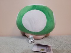 Nintendo 6″ Green 1Up Mushroom Plush Sanei-Boeki Little Buddy Mario Power-Up