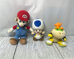 Super Mario Bros Plush Doll Lot of 3 – Mario Toad Bowser Jr Stuffed Toys