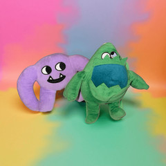 Garten of BanBan Green Stinky Joel & Purple Plush Mascot Captain Fiddles