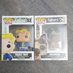 Funko Pop! Games Fallout Vault Boy #53 & Dogmeat #76 Vinyl Figures