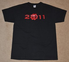 NEW! GEARS OF WAR 3 2011 T-Shirt Black L Large Red Crimson Omen GOW