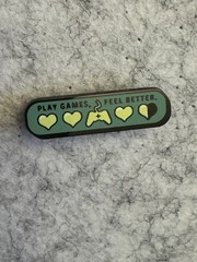 PINNY ARCADE PAX SOUTH 2019 Play Games Feel Better pin Green Child’s Play Pin