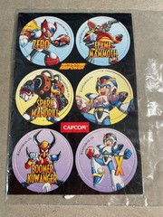 Nintendo Power Capcom Mega Man Collector Pogs Caps Set – Sheet of 6 RARE