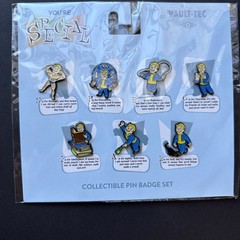FALLOUT 76 Vault-Tec Collectors Edition Vault-Boy 7 Pin SPECIAL Badge Set