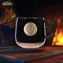Blizzard Official World of Warcraft Logo Embossed Copper Medallion Ceramic Mug
