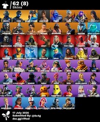 PC | 62 Skins | Trilogy | Fixer | Cloud Striker | Lara Croft | Agent Peely |