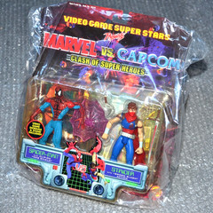 Marvel vs Capcom Strider & Spiderman Game Superstars ToyBiz Capcom 1999