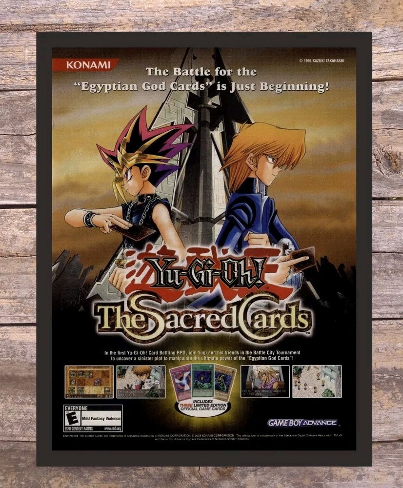 Yu Gi Oh The Sacred Cards GBA Framed Video Game Art 2003 Vintage Print Ad Promo