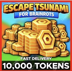 🌊Escape Tsunami For Brainrots 💰 10,000 Tokens‼️CHEAPEST + FAST‼️