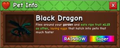 RAINBOW BLACK DRAGON GROW A GARDEN 2 FAST DELIVERY