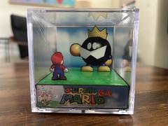 Super Mario 64 RetroEdgeArt Diorama Cube: King Bomb-omb FIRST EDITION 21/100